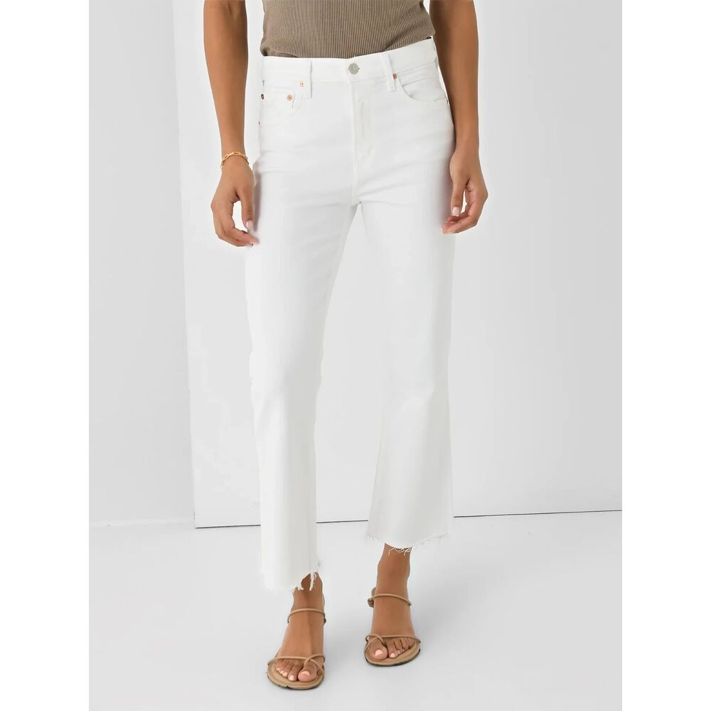 Citizens of Humanity Cropped Bootcut Jeans 30 Raw Hem Vacation Chic White Isola